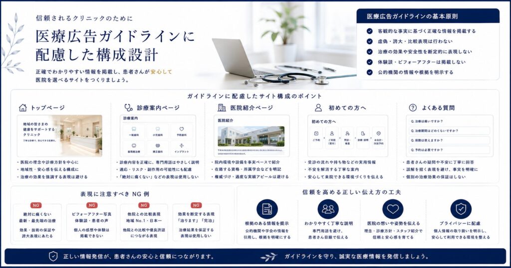 医療広告ガイドラインに配慮した構成設計