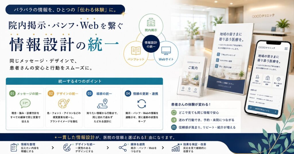 院内掲示・パンフ・Webを繋ぐ“情報設計の統一”