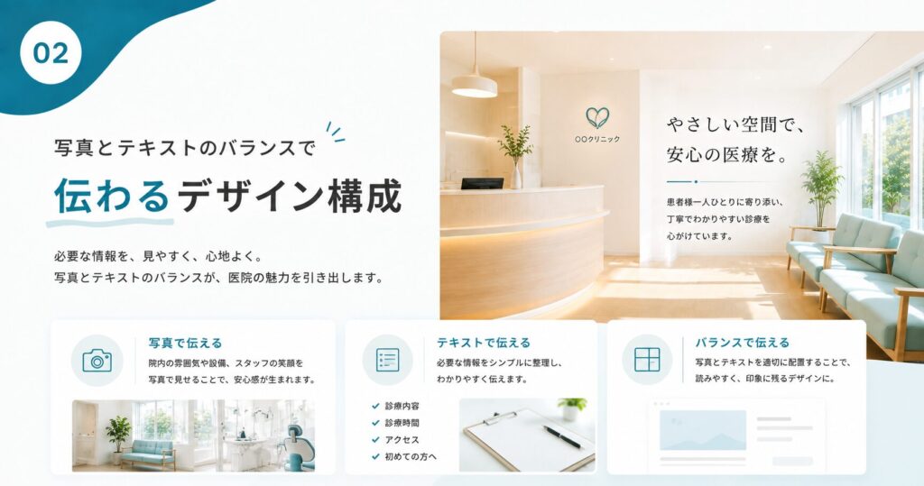 写真とテキストのバランスで伝わるデザイン構成