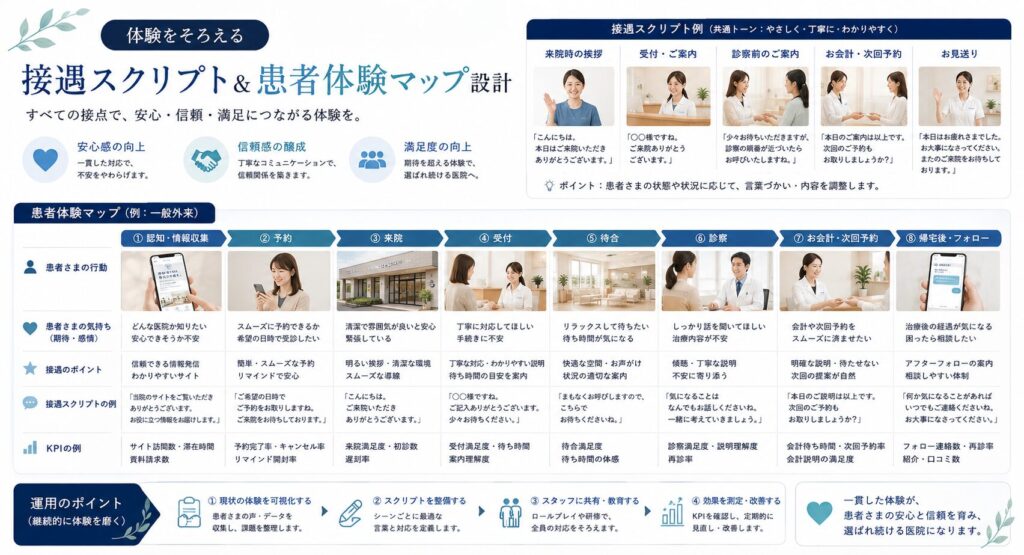 体験をそろえる「接遇スクリプト＆患者体験マップ」設計