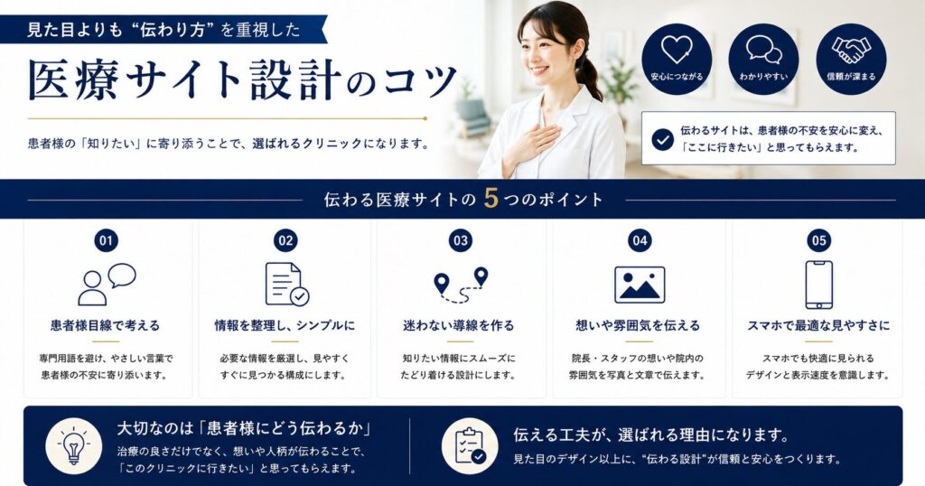 “見た目”よりも“伝わり方”を重視した医療サイト設計のコツ
