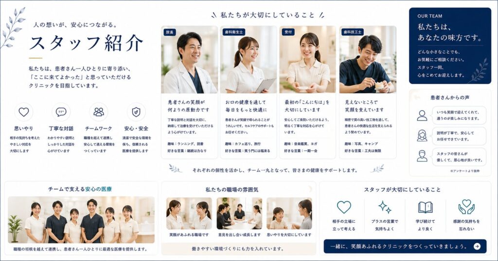 スタッフ紹介を“人柄が伝わる”ページに変える方法