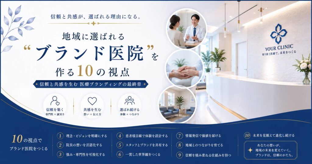“地域に選ばれるブランド医院”を作る10の視点｜信頼と共感を生む医療ブランディングの最終章