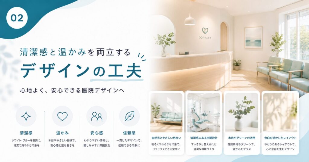 “清潔感と温かみ”を両立させるデザインの工夫