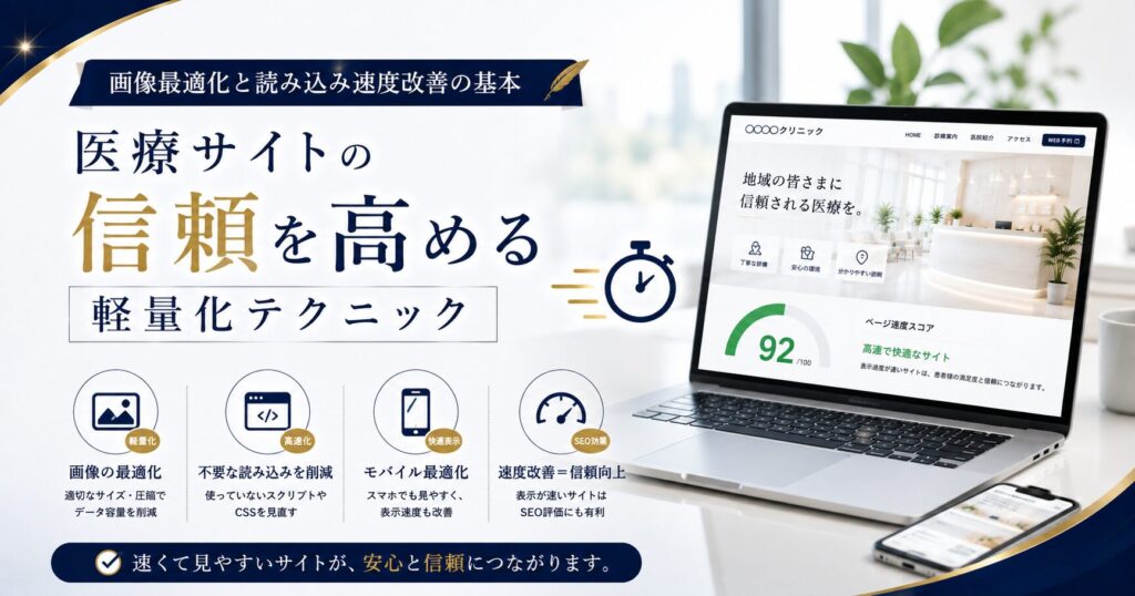 画像最適化と読み込み速度改善の基本｜医療サイトの信頼を高める軽量化テクニック