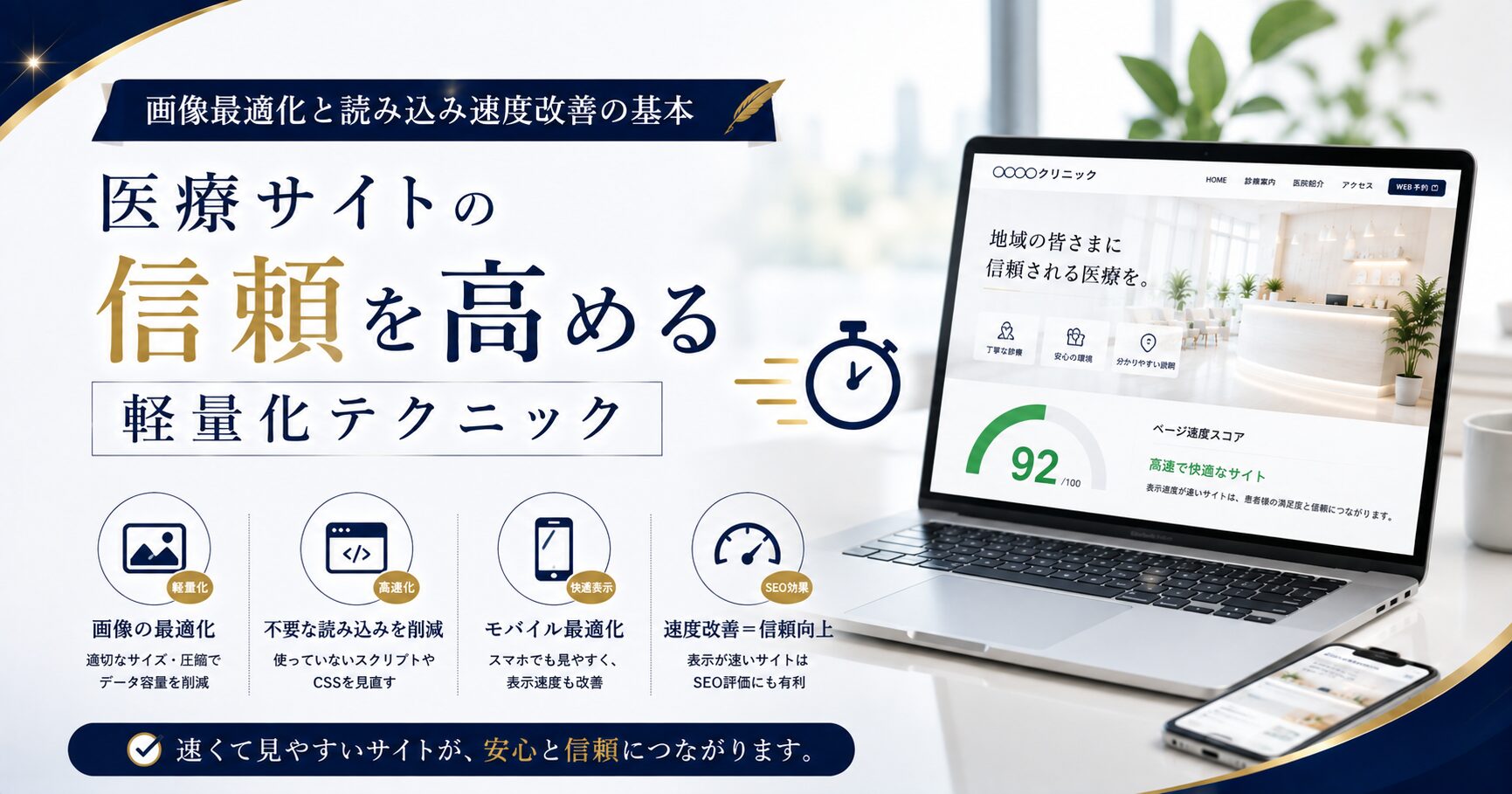 画像最適化と読み込み速度改善の基本｜医療サイトの信頼を高める軽量化テクニック