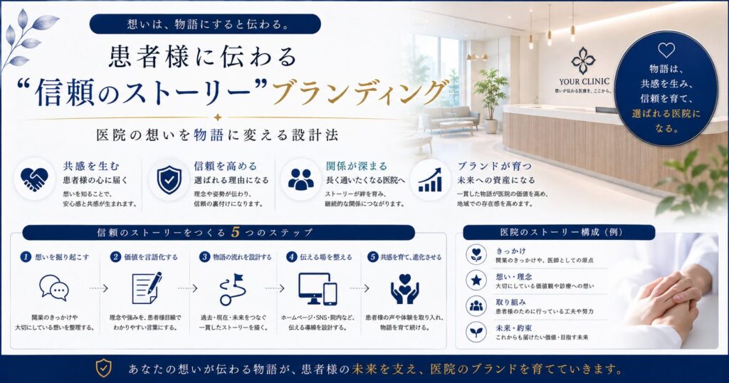 患者様に伝わる“信頼のストーリーブランディング”｜医院の想いを物語に変える設計法