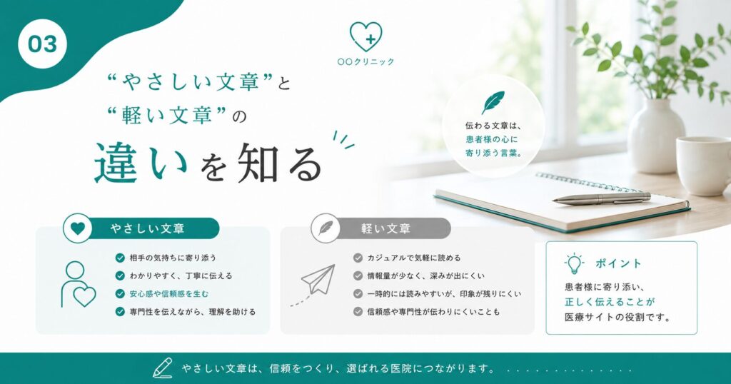 “やさしい文章”と“軽い文章”の違いを知る