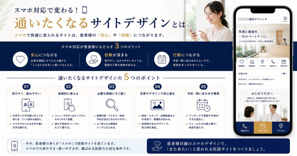 スマホ対応で変わる！通いたくなるサイトデザインとは