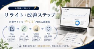 公開後に伸ばすリライト・改善ステップ｜医療サイトを“育てる”PDCA運用術