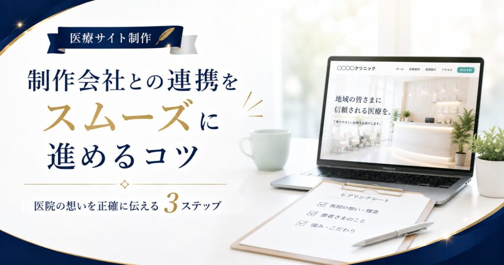 制作会社との連携をスムーズに進めるコツ｜医院の想いを正確に伝える３ステップ