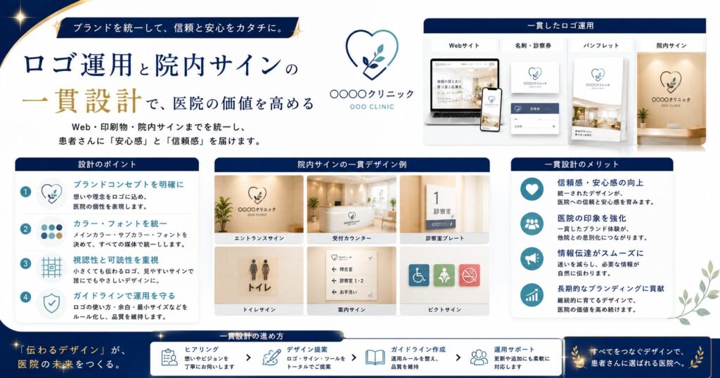 ロゴ運用と院内サインの一貫設計