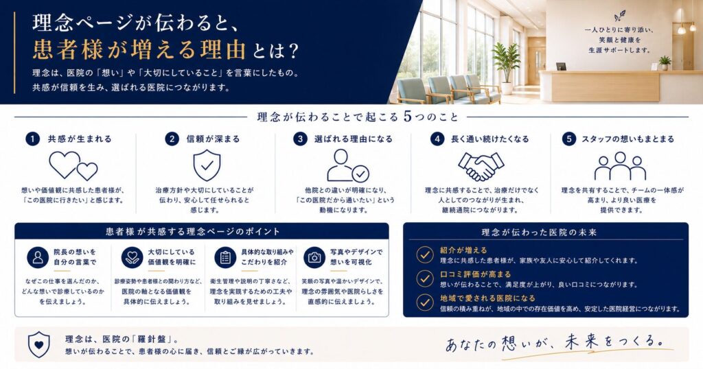 “理念ページ”が伝わると患者様が増える理由とは？